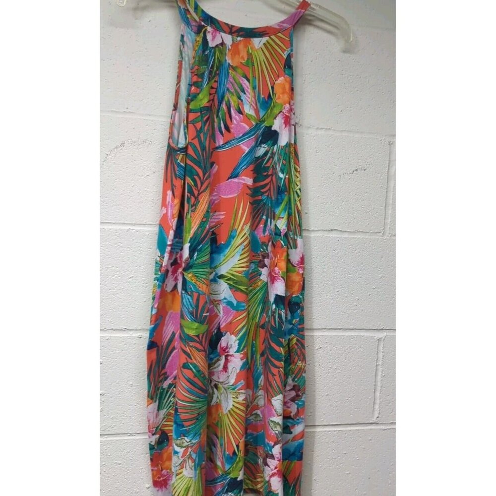 Hawaiian Tropical Tank Dress Cottagecore Boho  Size Small TruTime Sleeveless